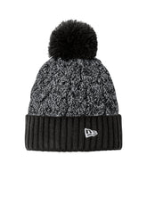 New Era® Marled Knit Pom Beanie - Black/ Graphite/ White - OSFA